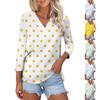 Women's Casual Fashion Sexy Comfortable V-neck Spotted Three-quarter Sleeve Top