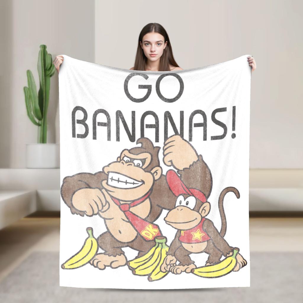 Donkey Kong Game Blankets Flannel Awesome Warm Throw Blanket for Bedspread Summer