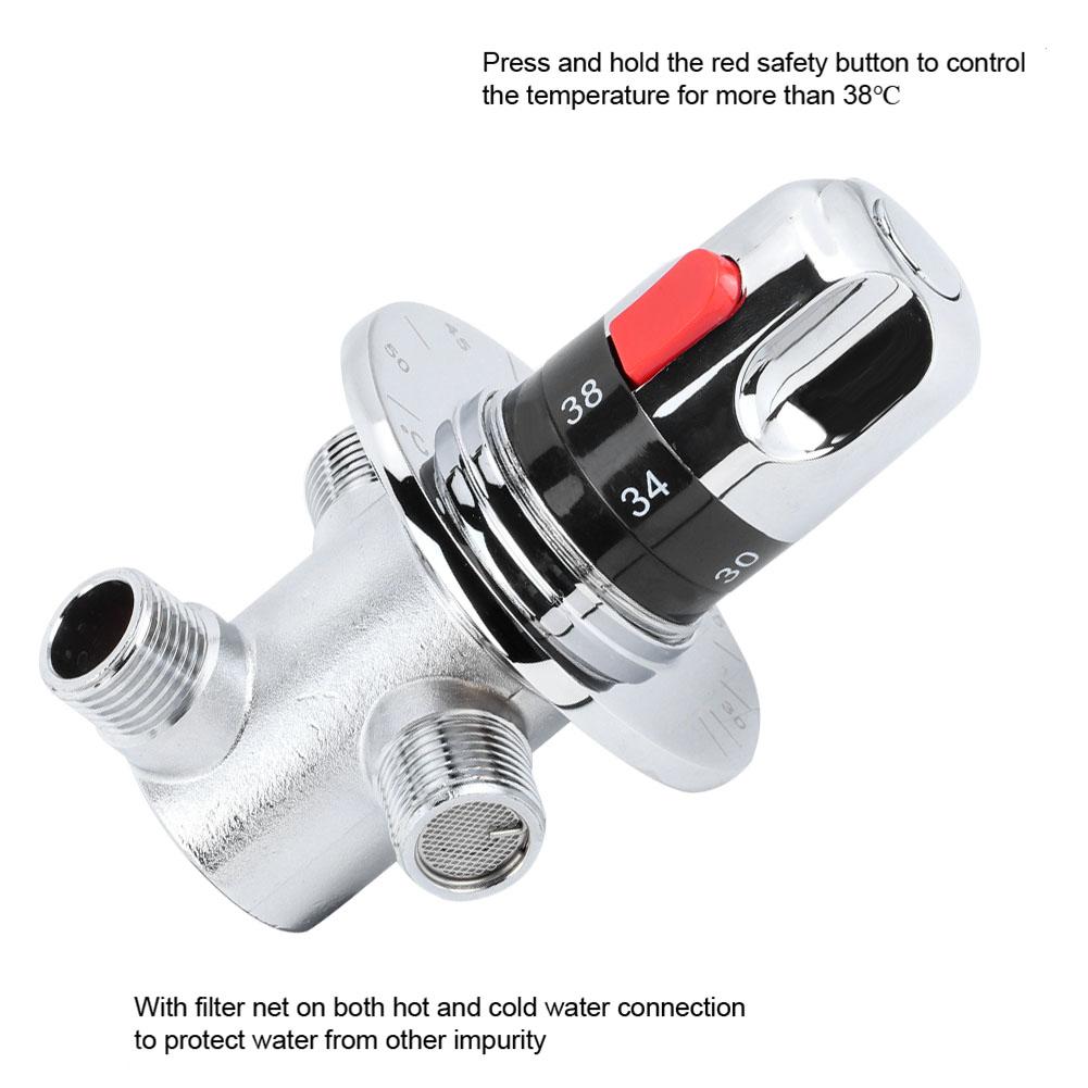 1шт латунный термостатический смесительный клапан для горячей/холодной воды, регулирующий температуру для домашнего водонагревателя