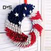 Венок ко Дню независимости США, патриотический, красный, белый, синий, венок с флагом США, настенная гирлянда для входной двери, украшение на праздник 4 июля