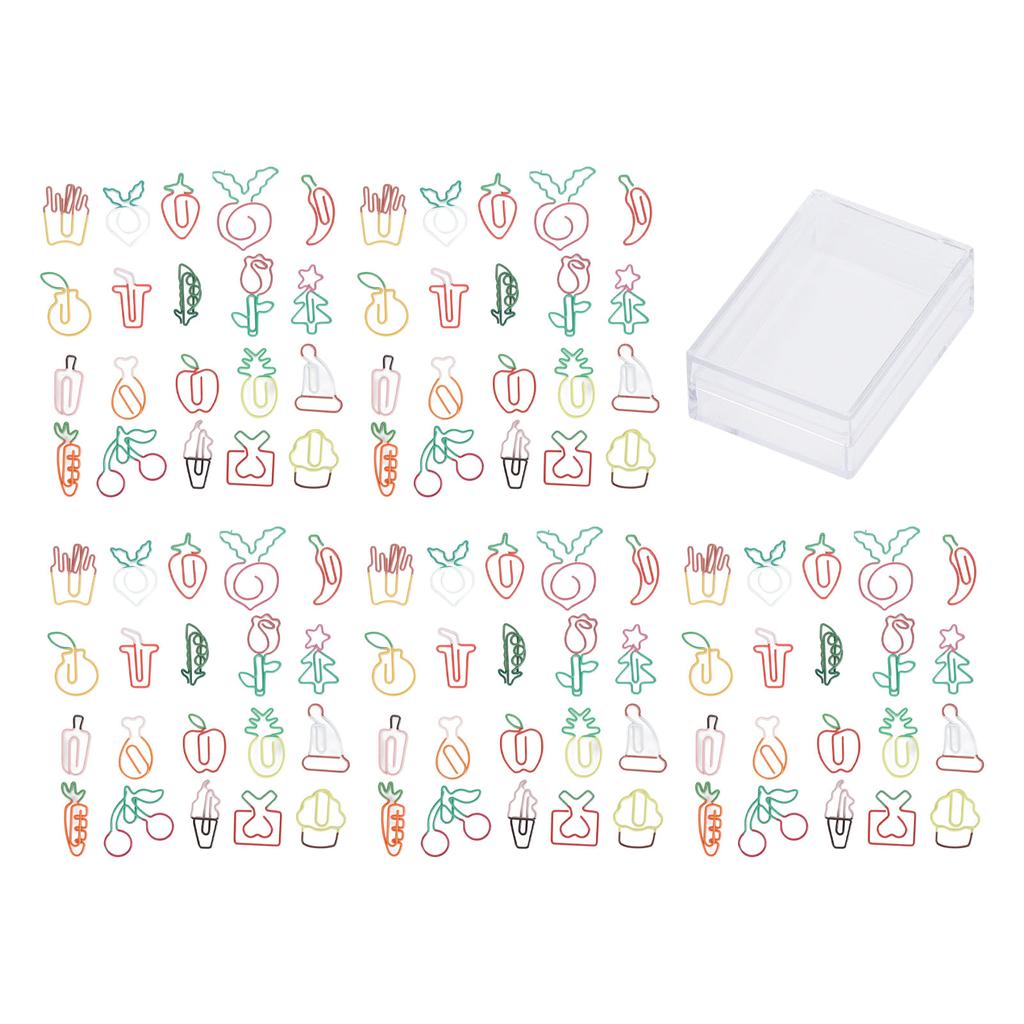 100PCS Set Marking Document Organizing Clip Multiple Cute Shapes Metal Paper Clip