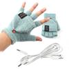 Gloves Velvet Winter Heated Gloves Female Gloves USB Electric Heated Gloves Knitted Cashmere Gloves