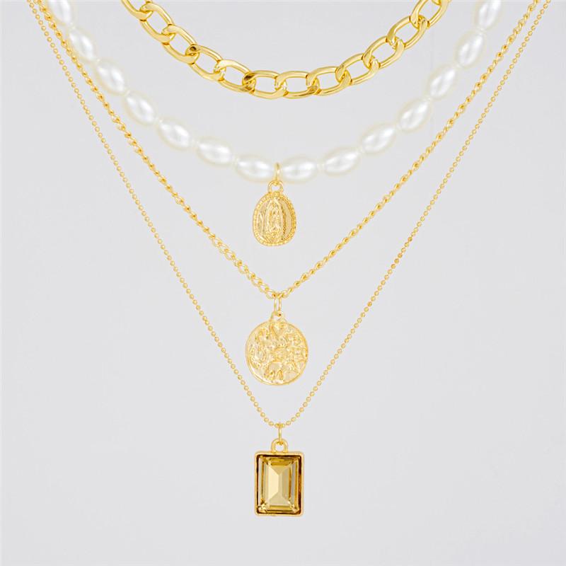 17KM Многослойное имитационное колье-чокер для женщин, изысканные цепочки из бисера на шее, модные украшения