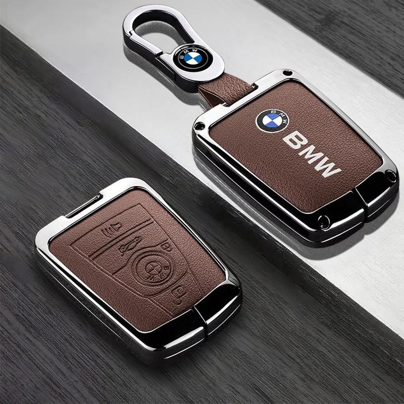 BBKV7 Leather Car Key Cover Case Zinc Alloy Shell Bag For BMW 1 3 5 Series X1 X3 X4 X5 F10 F15 F16 F20 F30 F18 F25 M3 M4 Car stickers