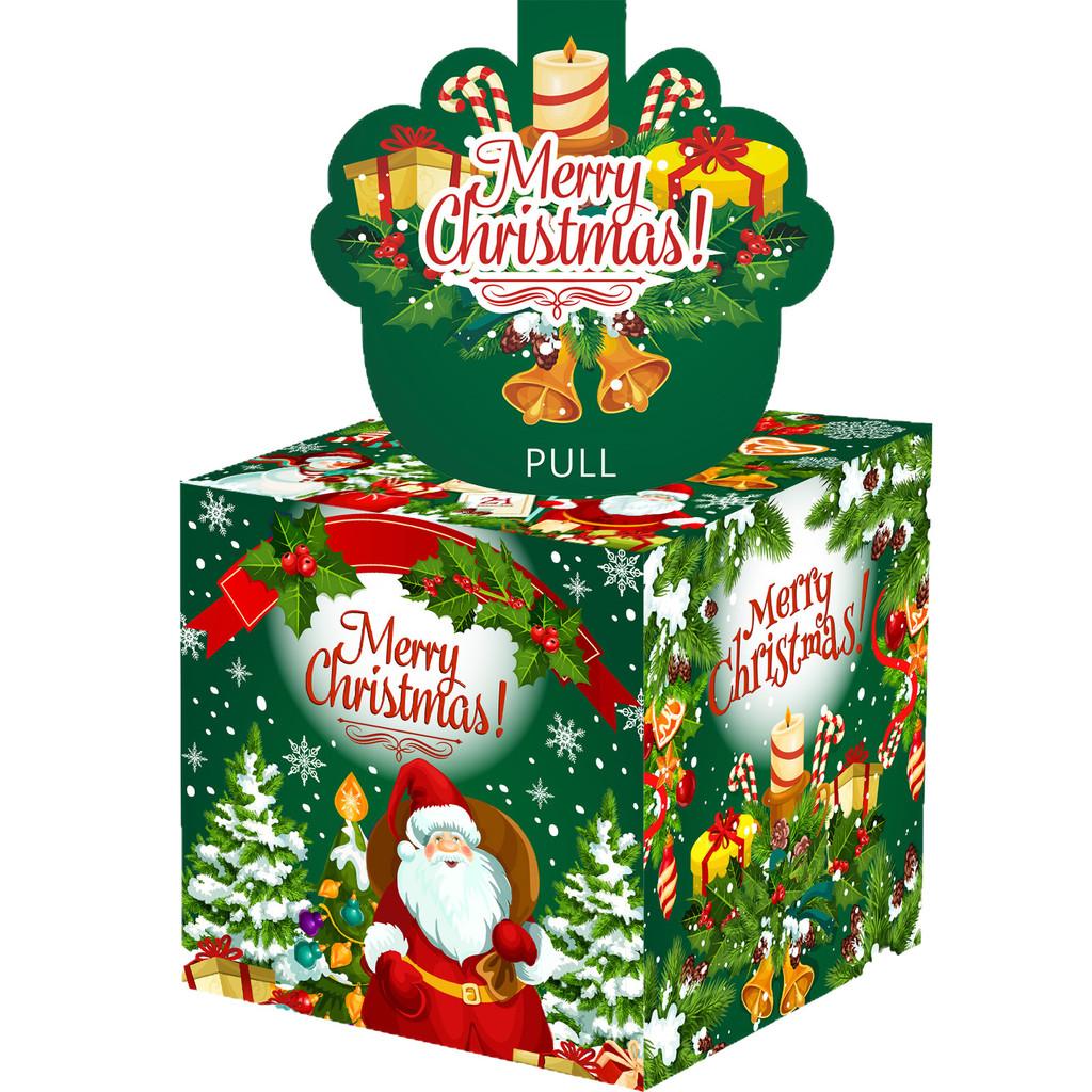 Green Christmas Theme Pattern Paper Gift Box Festival Decoration Prop Atmosphere