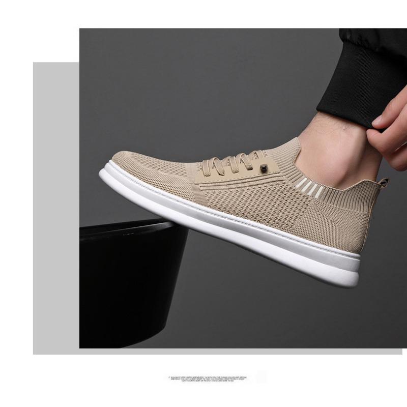Мужские дышащие сетчатые слипоны Flyknit для повседневной носки, кроссовки для бега с мягкой подошвой