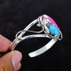 Cotton Candy Turquoise Bangle Handmade Natural Gemstone Cuff Bracelet 925 Sterling Silver Adjustable Bangle Turquoise Jewelry Gifts for Her