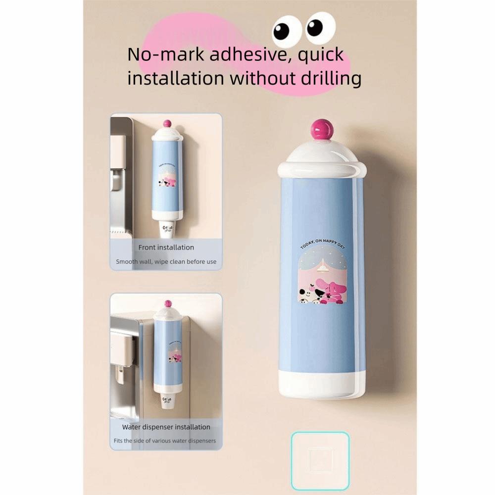 Wall-Mounted Automatic Cup Dispenser Dust-Proof Paper Cup Storage Rack  Bar Counter