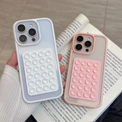 Чехол для телефона с 3D-присоской и подушкой безопасности для iPhone 16 15 14 13 12 11 Pro Max XR X XS 7 8 Plus, прозрачный, противоударный, цвета конфет