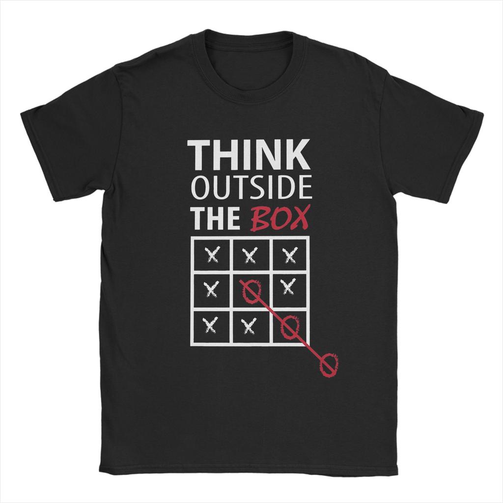 Think Outside The Box Tic Tac Toe Tshirts For Unisex Unisex Novelty Pure Cotton Tee Shirt Short Sleeve T Shirts Gift Idea Tops