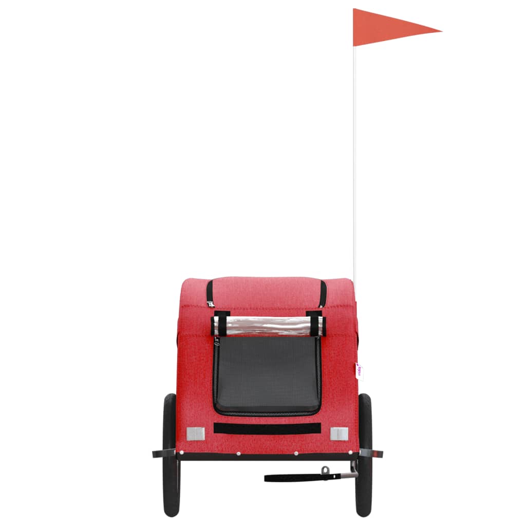 Bicycle Trailer for Dogs Red Oxford Fabric and Iron