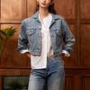 Levis Удобная Универсальная Джинсовая Куртка с Длинным Рукавом Женская верхняя одежда Синяя A9139-0000