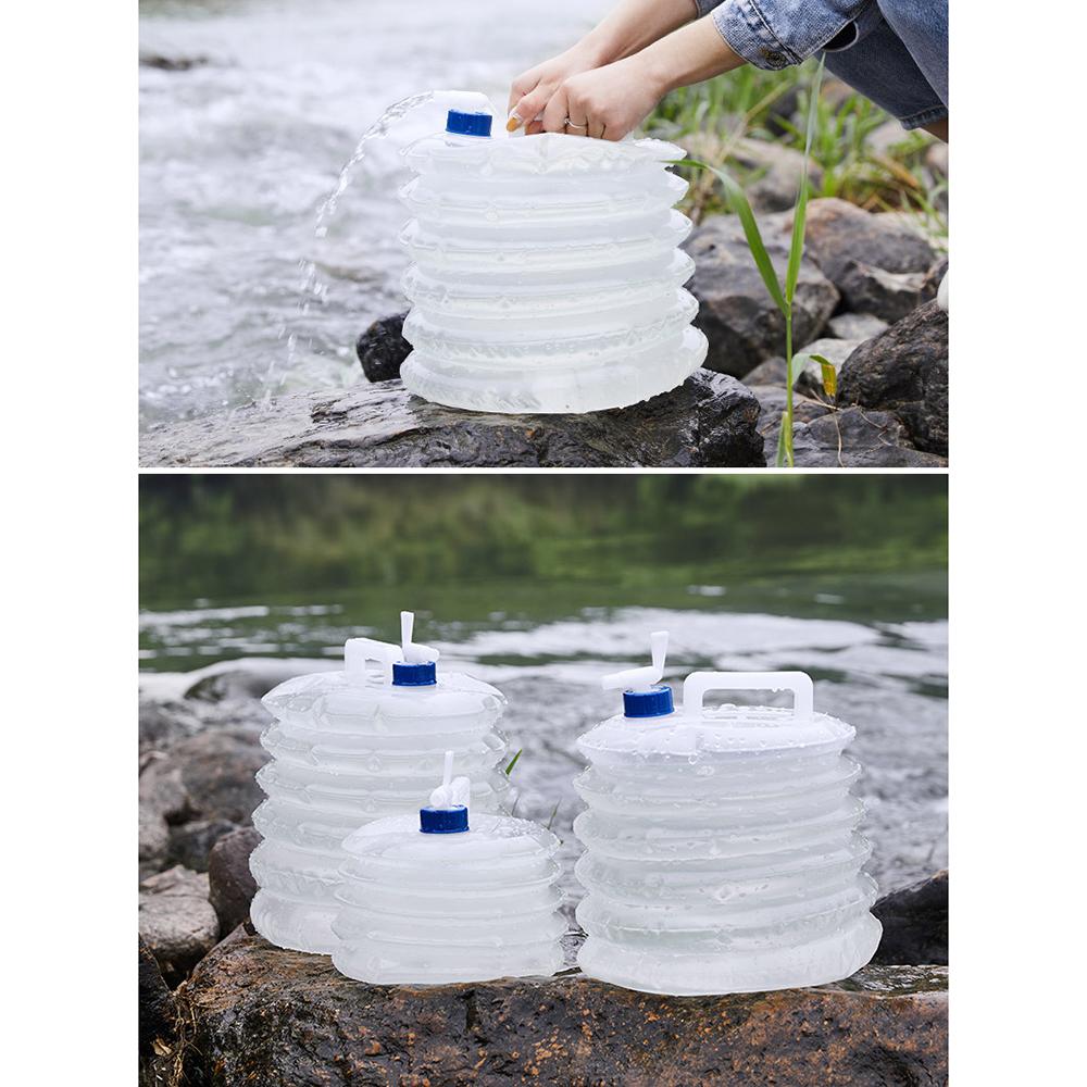 Портативный складной контейнер для воды большой емкости с краном, кувшин для хранения воды в кемпинге