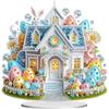 Acrylic Special Shape Easter Egg House Diamond Painting Tabletop Ornaments Kit Rhinestones Desktop Ornaments Bedroom Table Decor