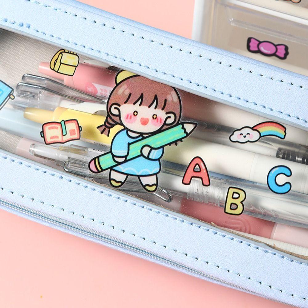 Multifunctional Pencil Box Large Capacity Pencil Bag Gift Cartoon Pencil Case  Student
