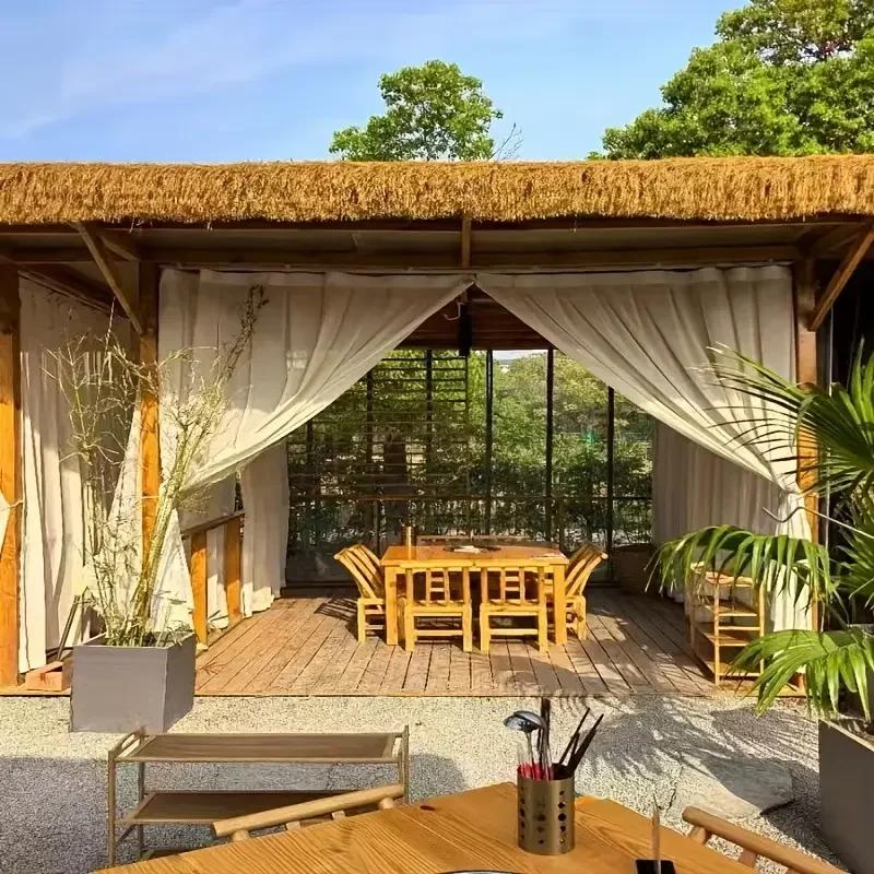 Latest Models Artificial Thatch Roof Rolls Durable Plastic for Outdoor Pavilion Farmhouse Easy Install Bars Cabins Beach Roofing