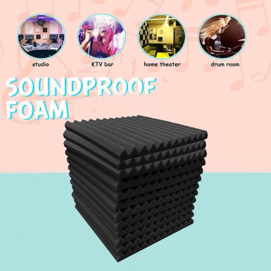 12 Pcs Soundproof Foam Panels 1 X 12 X 12 Inches High-Density Studio Acoustic Wall Panels for Walls Sound Absorbing Panels Sound Insulation