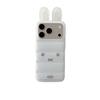 Чехол для iPhone 15/16/17 Pro Max с 3D-ушками кролика из пуха и пера, противоударный