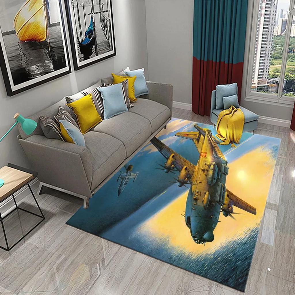 3D Красочный Ковер-картина маслом с самолетом для декора гостиной, спальни, коврики для ванной, кухни, нескользящий коврик для пола, ковры для домашнего декора
