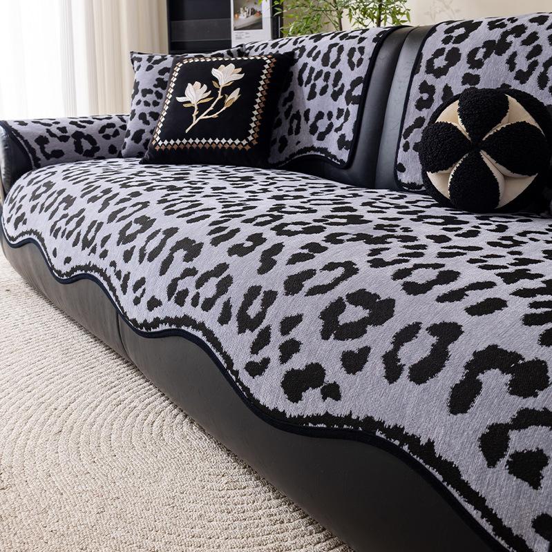 Light Luxury High-End Leopard Print Sofa Cushion, Universal Non-Slip Seat Cushion In All Seasons, New Sofa Cover Cover Cloth Towel