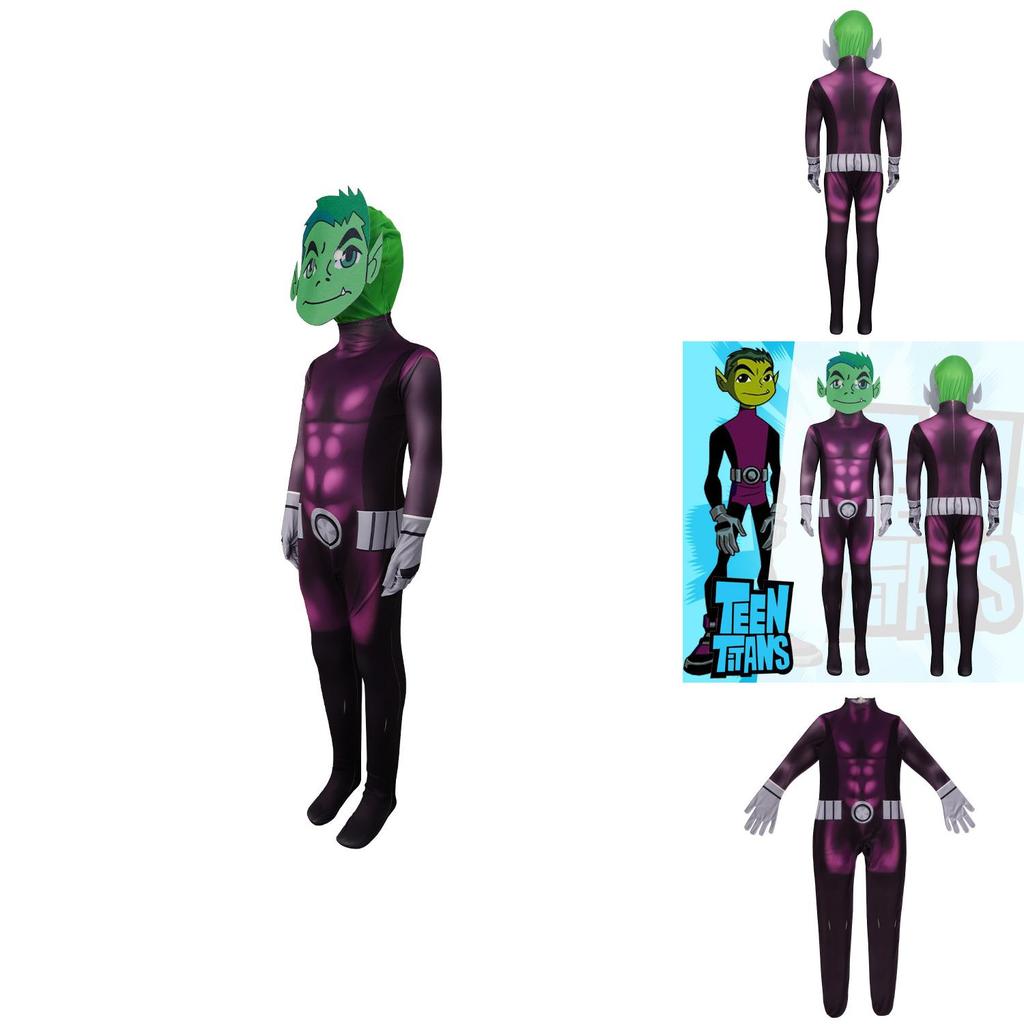 Хэллоуин Косплей Комбинезон с персонажами аниме Teen Titans Для Детей и Подростков