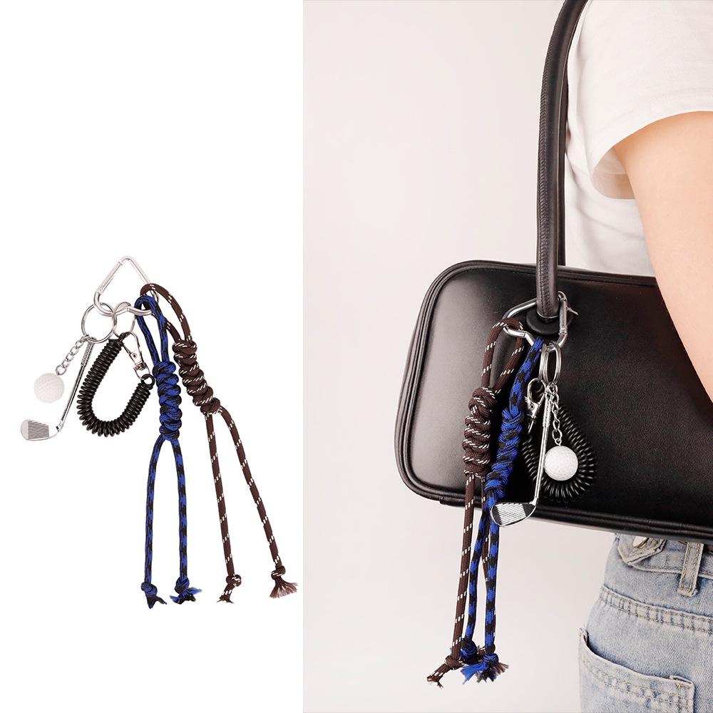 Miu-Style Woven Rope Camera Golf Bag Keychain Pendant - Trendy and Versatile Gift