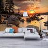 3d Красивый закат скала морской пейзаж фрески природа обои ресторан спальня гостиная фреска домашний декор