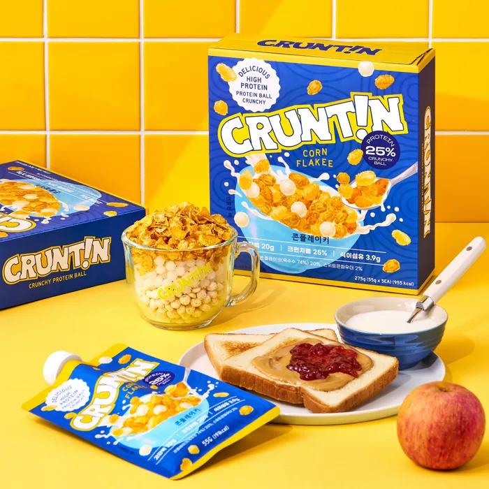 [BEST] Crunteen Crunchball Protein Shake Cornflakes 1 Box 50g x 5 Packets