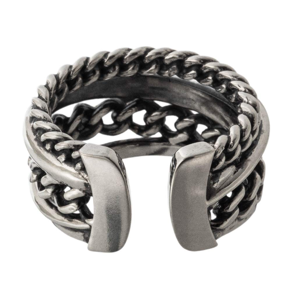 Artemis Kings Градиентное кольцо-цепочка кубинского плетения Серебряный аксессуар для мужчин и Бренд Серебро 925 пробы AKR0053, Женщины, Ювелирные изделия, Кольцо,