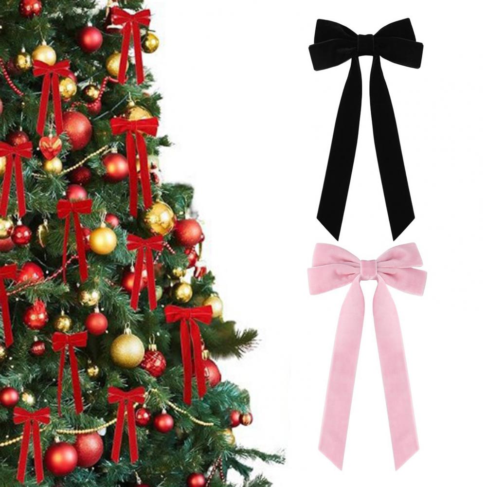 Party Accessories Christmas Ornament Elegant Velvet Christmas Bows for Tree Chairs Festive Holiday Decorations for Home Party