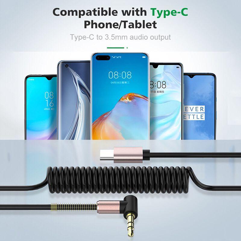 Аудио удлинительный кабель Type-C до 3,5 мм, аудио Aux кабель для Huawei, автомобильный провод для наушников, динамика, разъем 3,5, Aux USB C, адаптерный шнур
