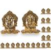 Laxmi Ganesh Set Idol Showpiece Metal Gold Plated Lakshmi Ganesha Idols for Diwali Gifts Puja (Set 25)