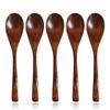 Desirable 5-Piece Wooden Lacquerware Spoon Set, Includes Soup Spoon and Curry Spoon, Perfect As a Small Gift, Stylish Cutlery Set