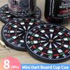 4/8Pcs Mini Dart Board Cup Coa Dart Board Styled Coaster Kitchen Utensils Table Mats Heat-Resistant Mug Cup Coasters 4pcs/set