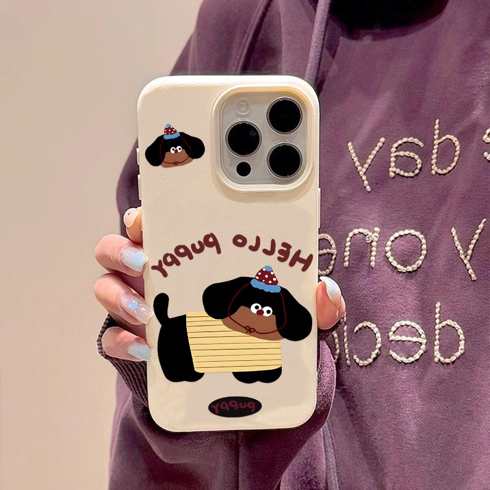 Чехол для телефона iPhone 11 13 XR XS Max, чехол для iPhone 12 14 15 16 Pro Max 12 Pro 15 Plus, кожаный, окрашенный, водонепроницаемый, устойчивый к падениям и износу, мультяшный