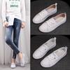 2025 Spring/Summer White Leather Women's Flats - Large Size, Student-Friendly, Casual, All-Match