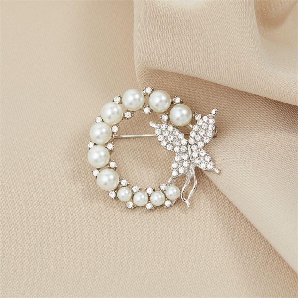 Trend Circle Butterfly Brooch Элегантные круглые броши со стразами Свадебный подарок