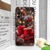 Рождественский чехол для телефона с рисунком чашки горячего кофе для Samsung Galaxy S25 S24+ S23 Ultra S22 Plus S21 FE M53 M55 Мягкий чехол