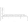 Metal Bed Frame with Headboard White 183 x 213 cm