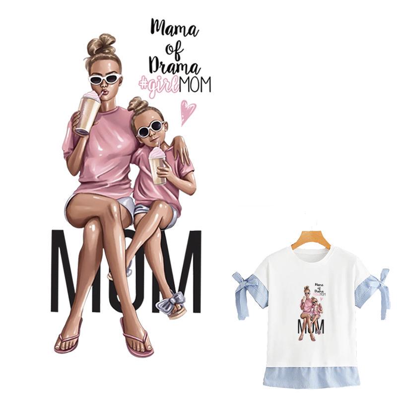 Термостикеры для жены и мамы на одежде в полоску, гладить на модной одежде, наклейки для теплопередачи, термонакладки «сделай сам» для девочек