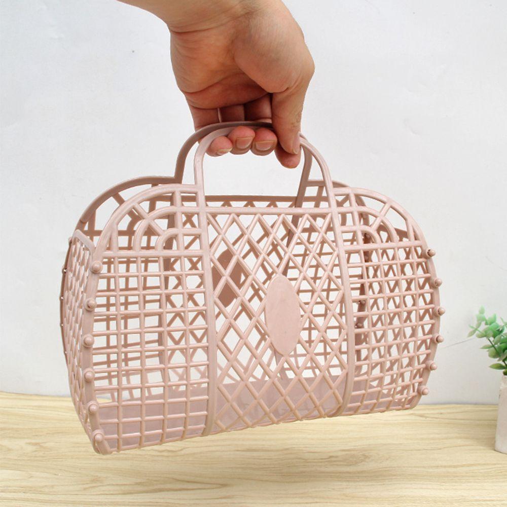 Portable Summer Handbag Home Organizer Washing Storage Basket Women Bath Basket Laundry Basket