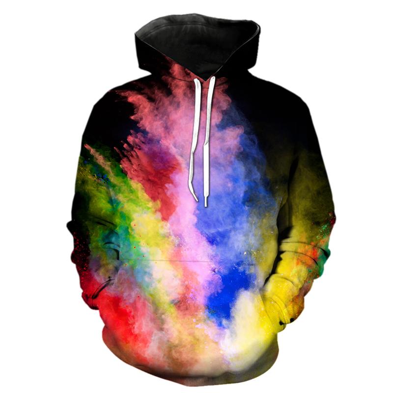 Новые мужские толстовки с капюшоном 3D Printe Powder Splash Tie Dye Pattern женские унисекс парные модные повседневные осенне-зимние толстовки топы