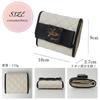 Mini Coin Easy To Take Out Palm Everyday Mass Mine R72 Ivory [Cross Marberry] Wallet, Women's, Ribbon, Cute, Quilted, Tri-fold Wallet, Stylish, Purse,