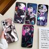 Анимированный игровой чехол для телефона с фонарем H-Honkai Impact 3rd Для iPhone 17 Air 16 15 14 13 Pro Max 11 12 Черный силиконовый чехол