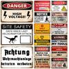 Plaque Tin Sign For Bar Pub Club Workshop Garage Park Yard Retro Caution Russian Warning Vintage Metal Sign Home Wall Decor Art