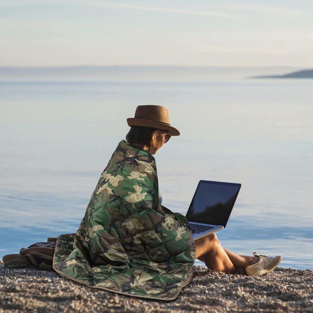 Kylebooker Камуфляжное одеяло для кемпинга, одеяло для пикника, уличное одеяло, пляжное одеяло — пухлое, компактное, легкое и теплое