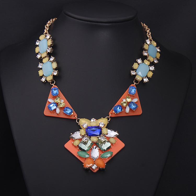 6-цветное многослойное плетеное короткое ожерелье на ключицу с цветочным узором, преувеличенные модные женские аксессуары