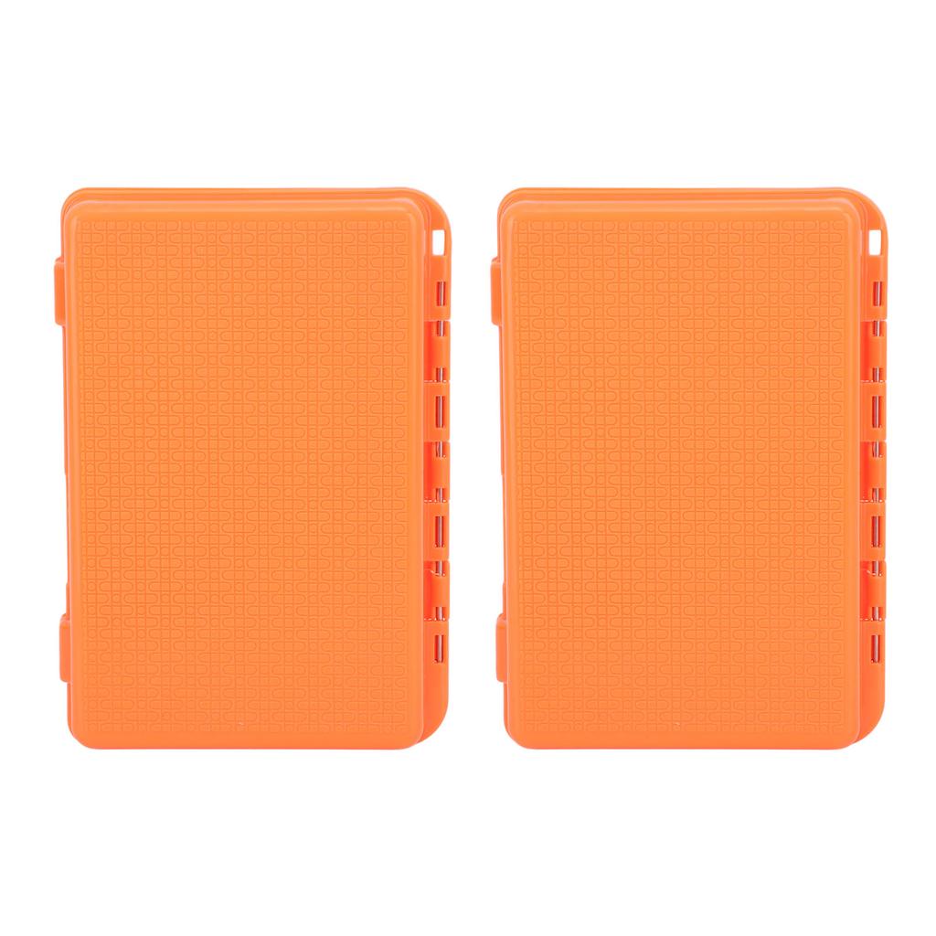 2 Pcs Fishing Fly Hook Box Orange Plastic Fly Fishing Lures Storage Box for Accessory