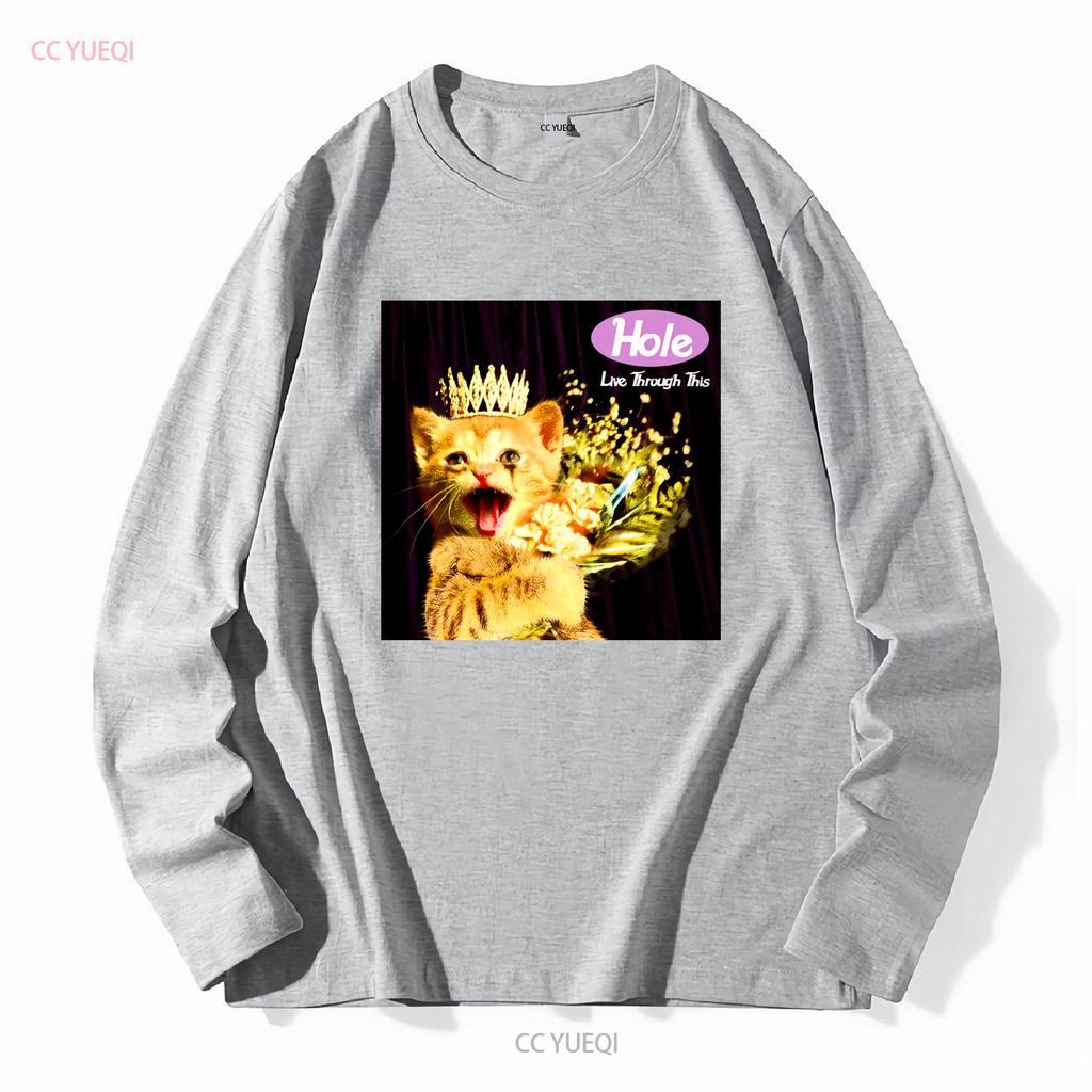 Funny Cat Hole Band Live Through This For Fan Black All Size T Shirt KC804 vintage Washed Stylish Comfortable streetwear Unisex