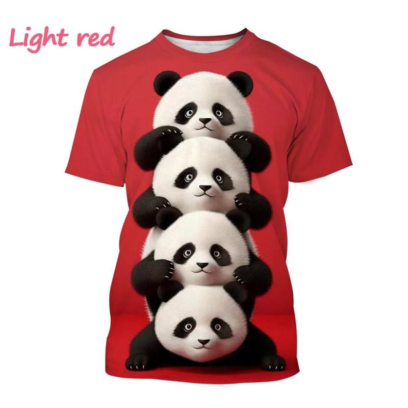 Летние футболки унисекс с круглым вырезом и 3D принтом мультяшного животного панды, модные повседневные футболки с коротким рукавом для мужчин и женщин